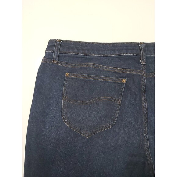 Lee Regular Fit Plus Size 20m Straight Leg Mid Rise Dark Wash Denim Jeans - Picture 7 of 13